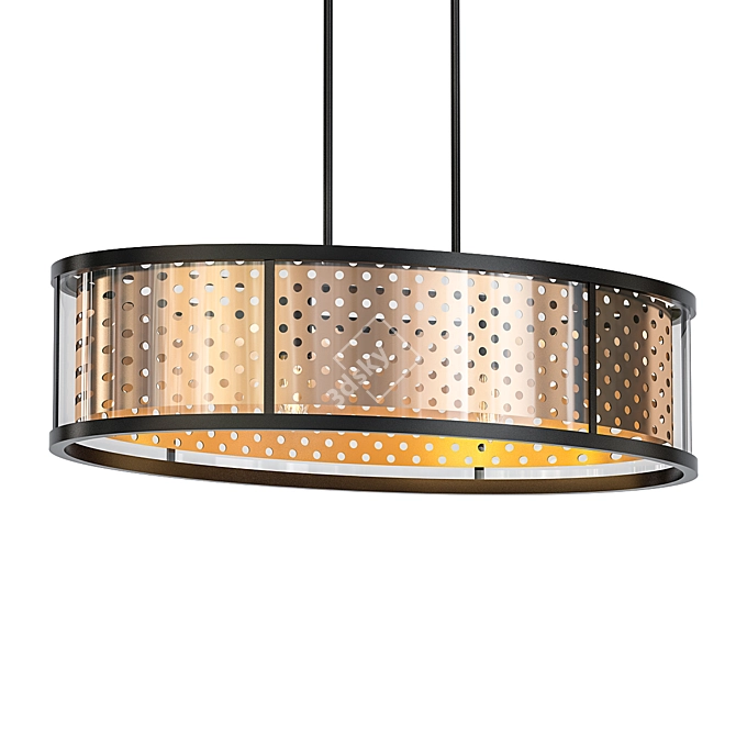 Elegant Grado Gold Pendant Light 3D model image 1