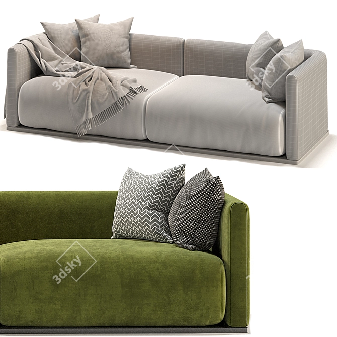 Lario Flexform 2-Seater Sofa: Elegant Comfort 3D model image 2