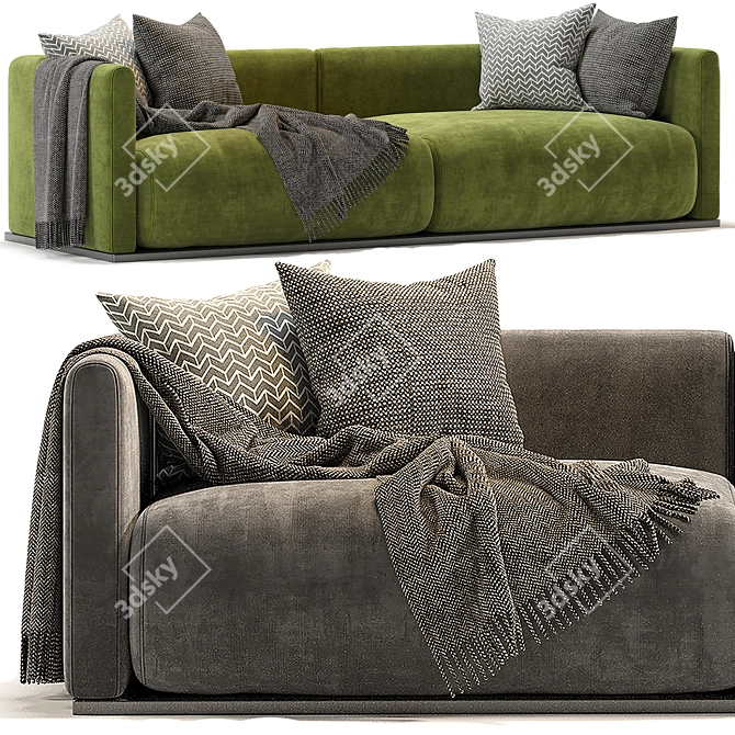 Lario Flexform 2-Seater Sofa: Elegant Comfort 3D model image 3