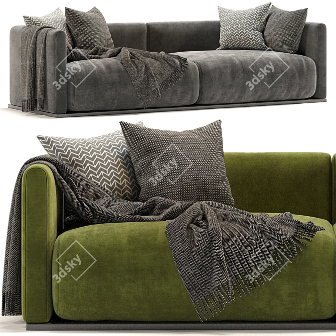 Lario Flexform 2-Seater Sofa: Elegant Comfort 3D model image 4