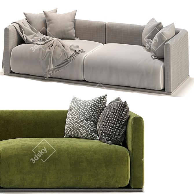 Lario Flexform 2-Seater Sofa: Elegant Comfort 3D model image 5