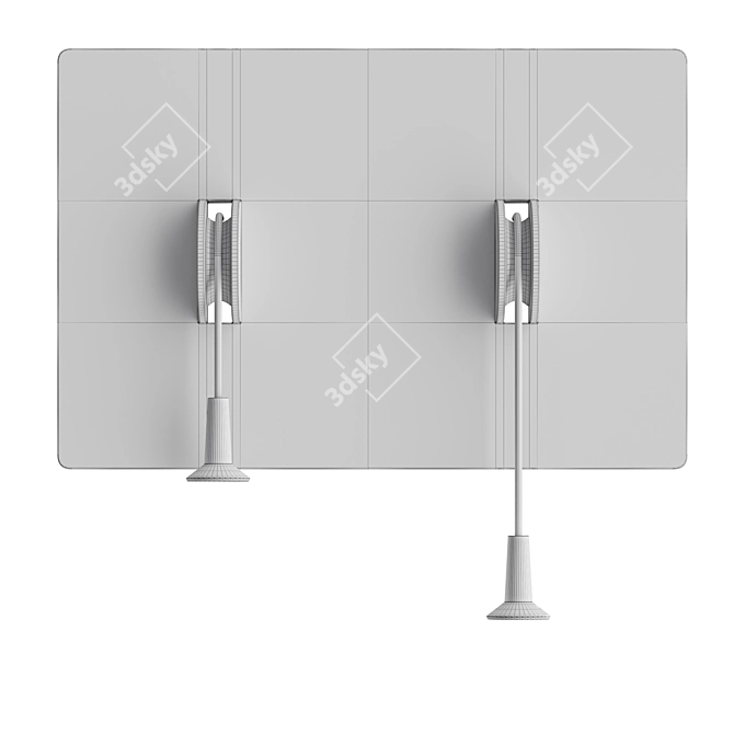 Minimalist Stainless Steel Toilet Flush Plate 3D model image 4