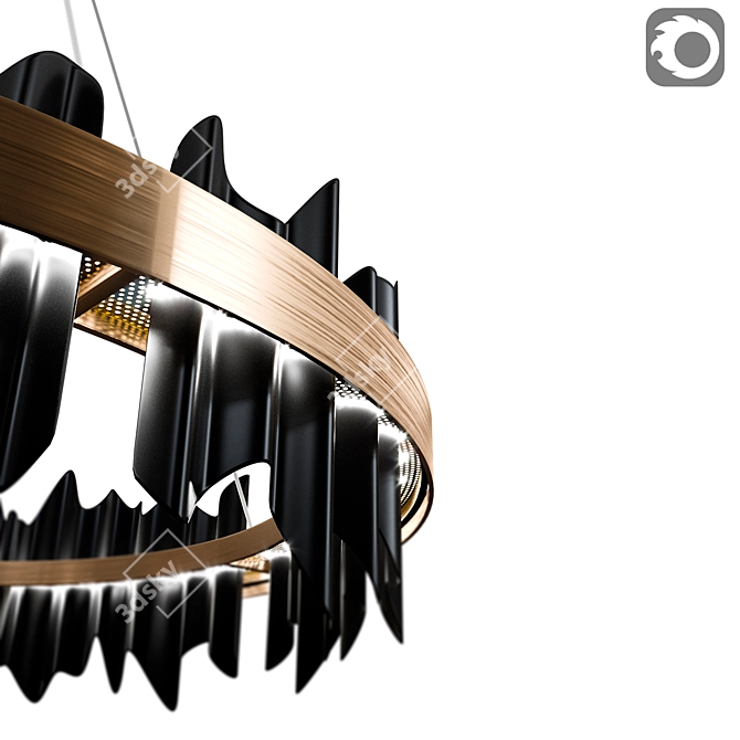 Empire Black Kronan Chandelier 3D model image 2