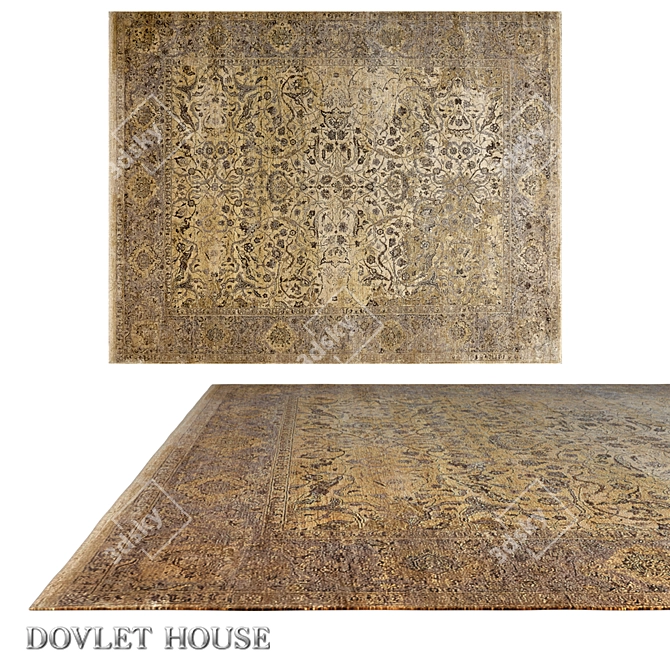 Title: DOVLET HOUSE Silk Carpet (Art 16121) 3D model image 1