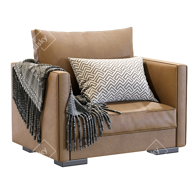 Modern Tango Leather Armchair 3D model image 1