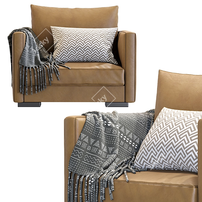 Modern Tango Leather Armchair 3D model image 2