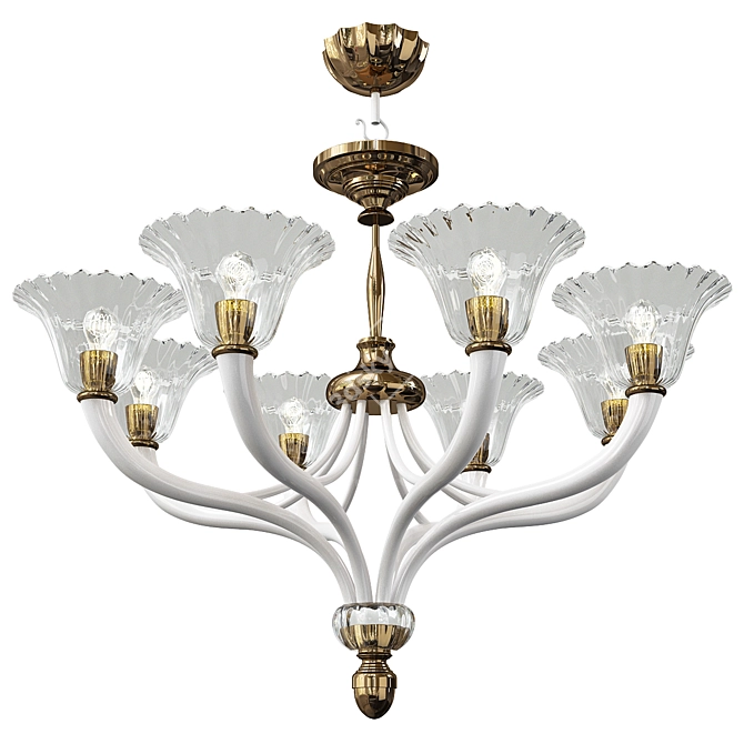 Title: Elegant Crystal Brass Chandelier 3D model image 1