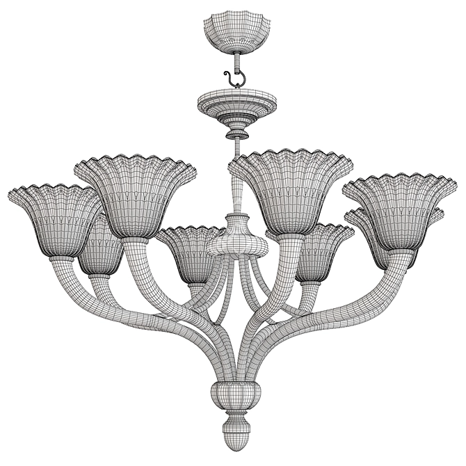 Title: Elegant Crystal Brass Chandelier 3D model image 2