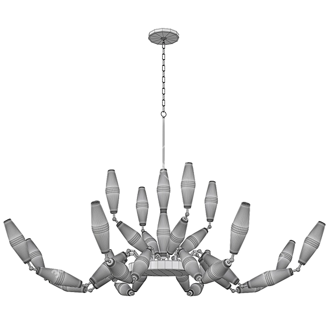 Elegant Vintage Chandelier, 12-Light 3D model image 3