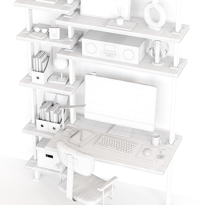 Elegant Work Table - Stylish Decor 3D model image 6