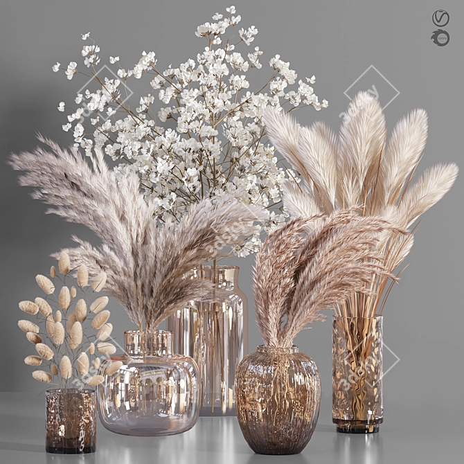 Pampass Bouquet: Elegant Floral Arrangement 3D model image 1