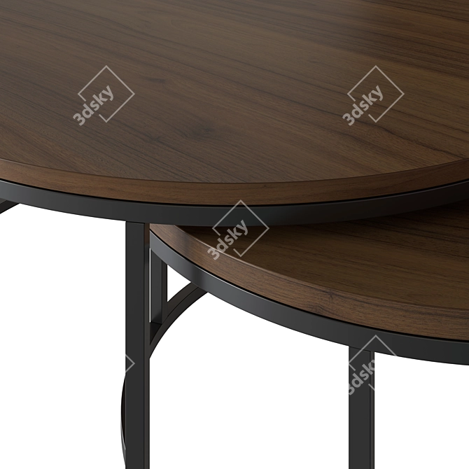 Bronx Oak Coffee Nest Table 3D model image 2