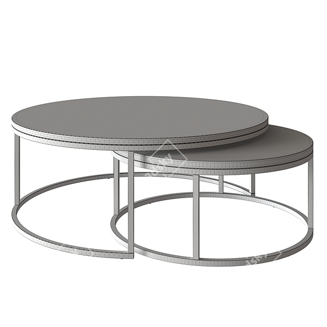 Bronx Oak Coffee Nest Table 3D model image 3