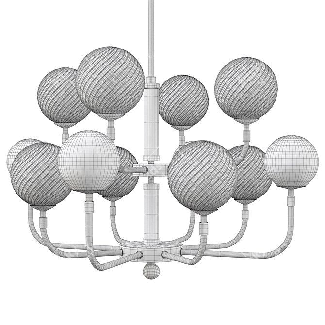 Elegant B+L Chandelier: Multiforme Artistry 3D model image 2
