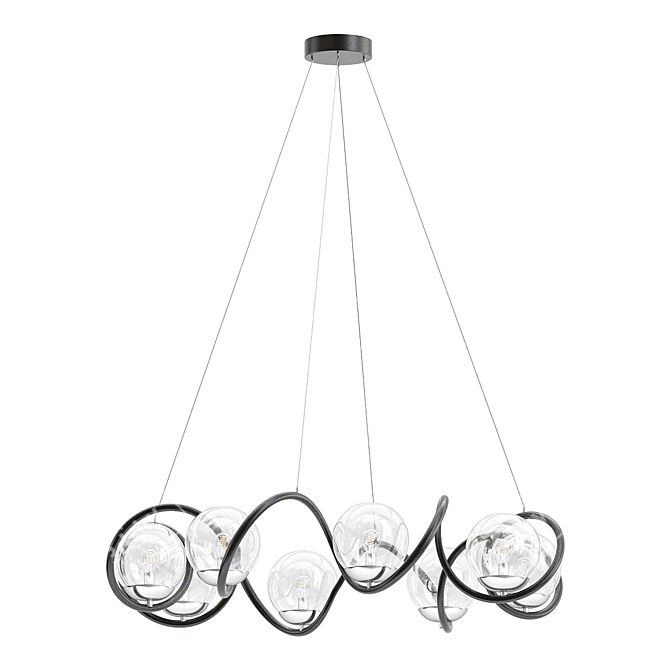 Elegant Curlicue 8-Light Chandelier 3D model image 1