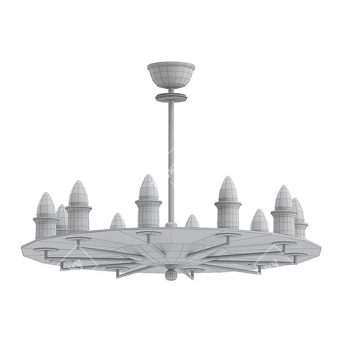 Elegant Vintage Italian Chandelier 3D model image 2