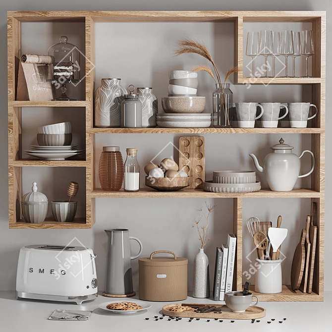 High-Quality Kitchen Accessories Kit 3D model image 1