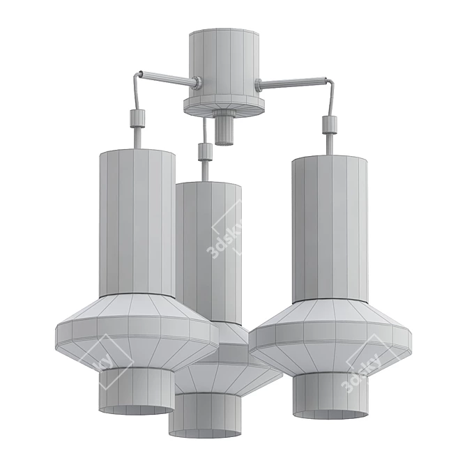 Retro Space Age Chandelier: Elektroinstala's 1970s Decin Design 3D model image 2