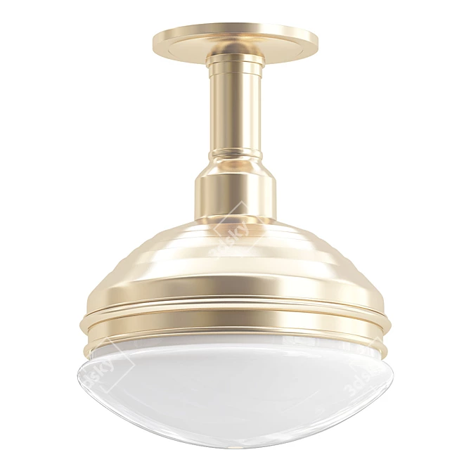 Vintage Zeiss Brass Ceiling Light 3D model image 1