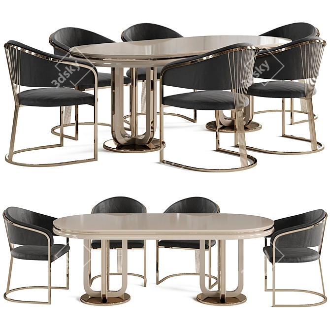 Elegant Dining Set - Newland Jaguar 3D model image 1
