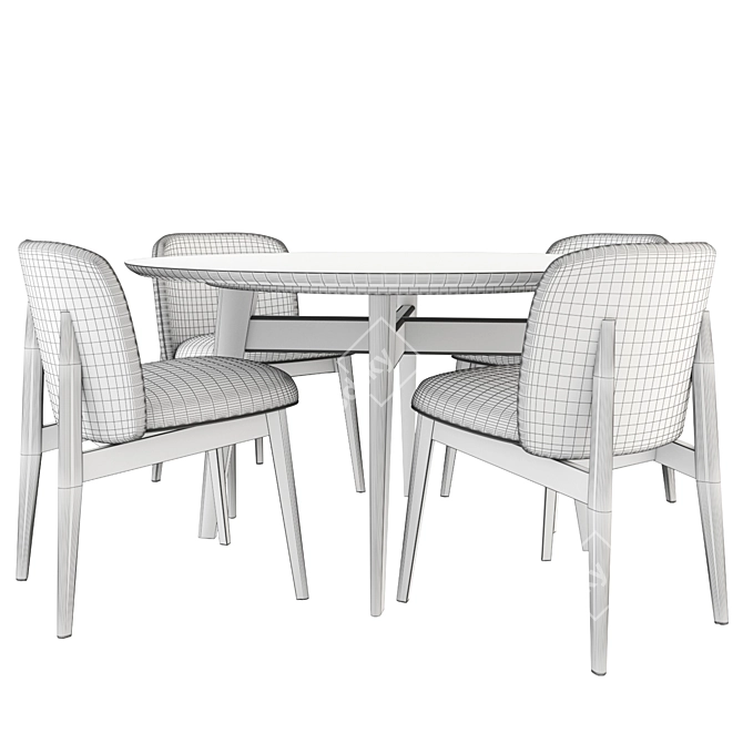 Abrey Chair and Table: Sleek and Modern Design 3D model image 3