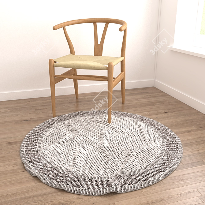 Versatile Round Rugs Set 3D model image 2