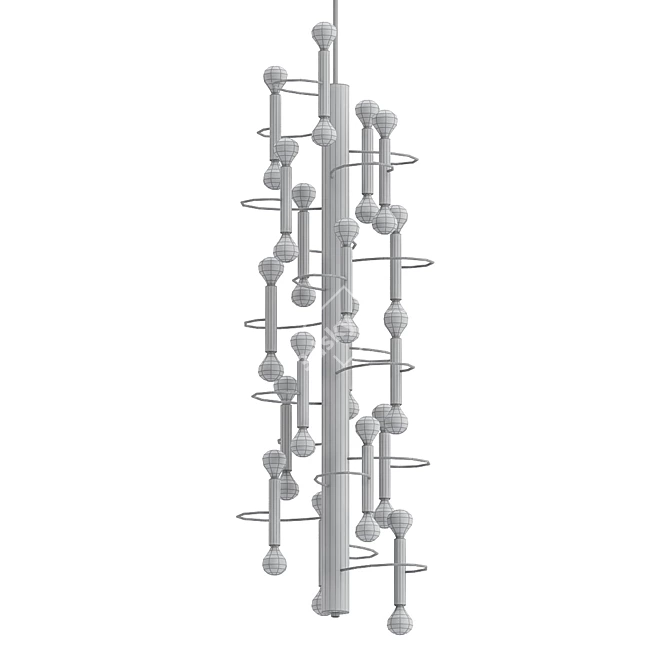 Italian Sciolari 48-Light Ceiling Fixture 3D model image 2