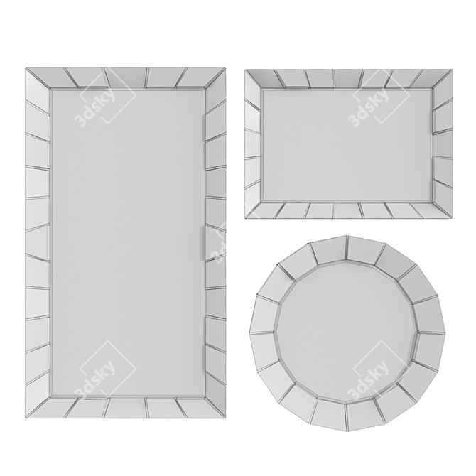 Sculpted Reflection: Decorative Mirror 3D model image 4