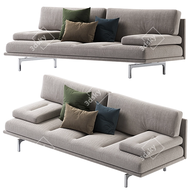 Sleek Zanotta Milano 1039 Sofa 3D model image 1