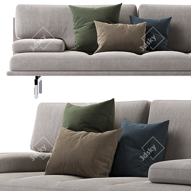 Sleek Zanotta Milano 1039 Sofa 3D model image 3