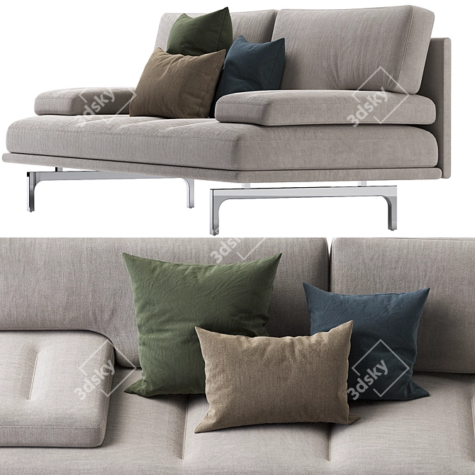 Sleek Zanotta Milano 1039 Sofa 3D model image 4