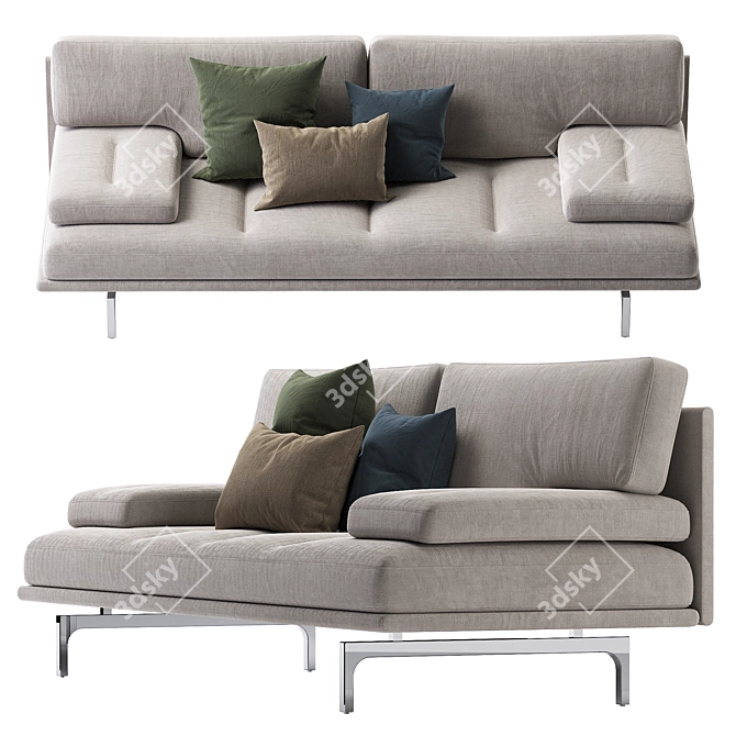 Sleek Zanotta Milano 1039 Sofa 3D model image 5