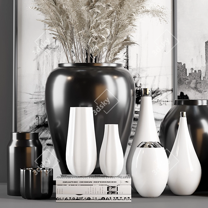 Monochrome Charm - Decor Set 3D model image 2