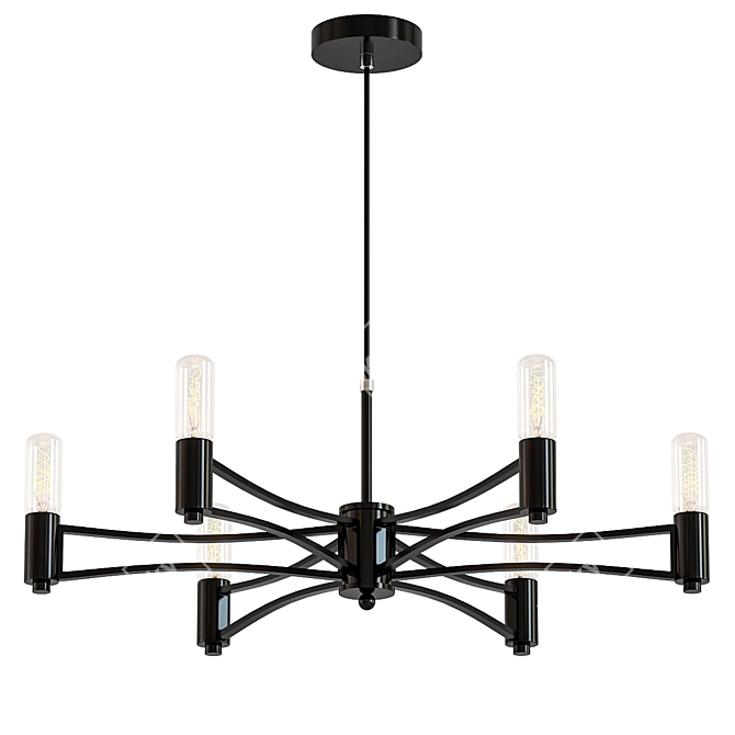 Elegant Droplet Chandelier: Illuminate in Style! 3D model image 1