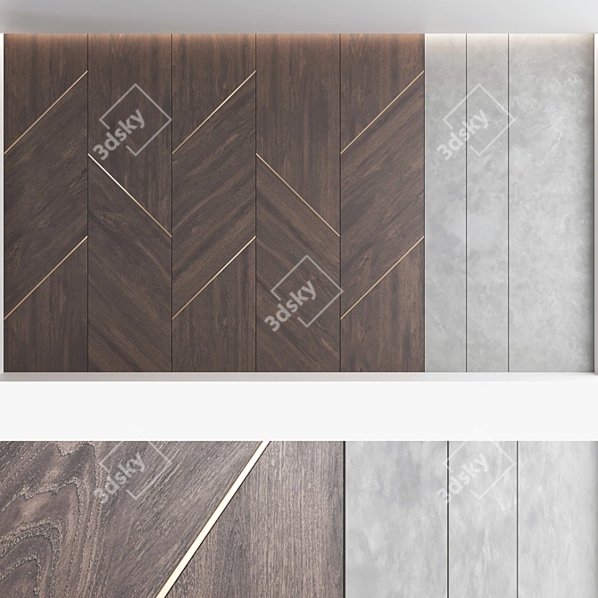 Decorative Panel Set - Elegant Wall Decor 3D model image 5