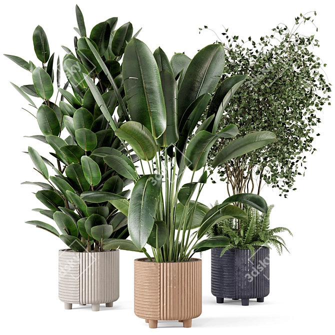 Elegant Cecilia Ficonstone Indoor Planters 3D model image 1
