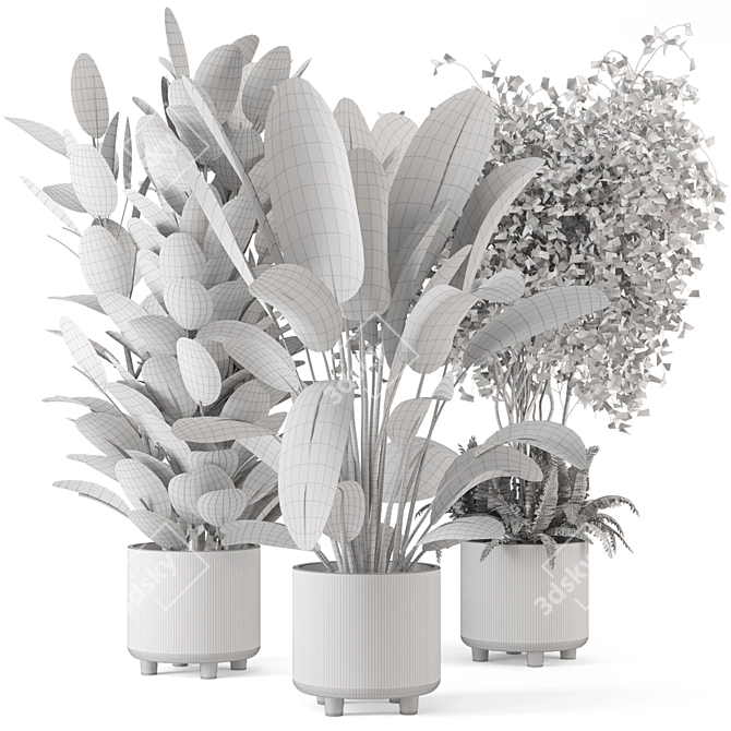 Elegant Cecilia Ficonstone Indoor Planters 3D model image 7