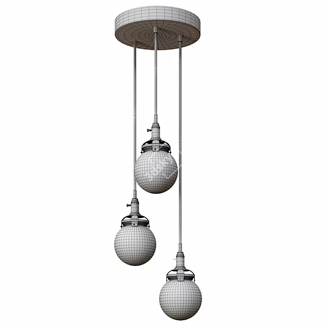 Title: Rustic Industrial Pendant Lights 3D model image 2