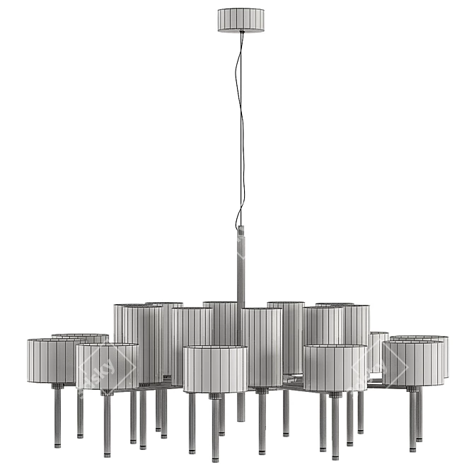 Spillray Chandelier: Elegant Lighting Solution 3D model image 3