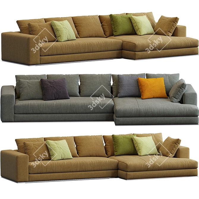 Elegant Modern Hamilton Sofa 3D model image 2