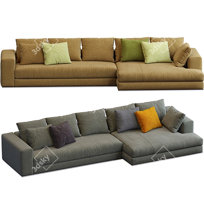 Elegant Modern Hamilton Sofa 3D model image 3