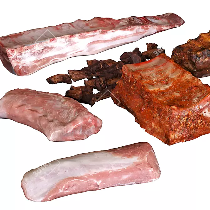 Savory Meat Selection 3D model image 3