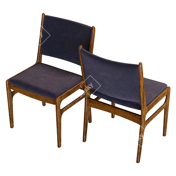 Elegant Blythe Square Back Chair 3D model image 4