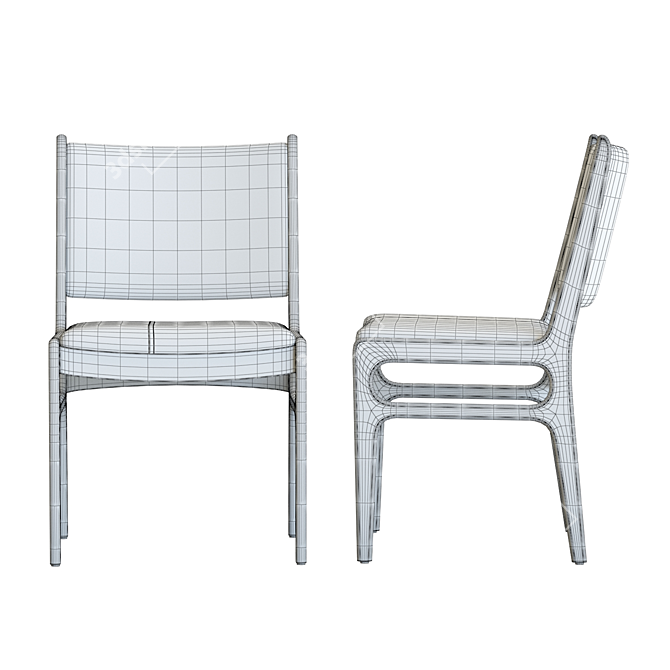 Elegant Blythe Square Back Chair 3D model image 7