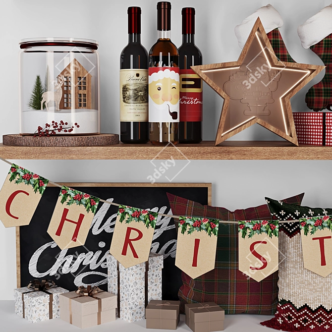 Festive Christmas Decor Set 3D model image 3