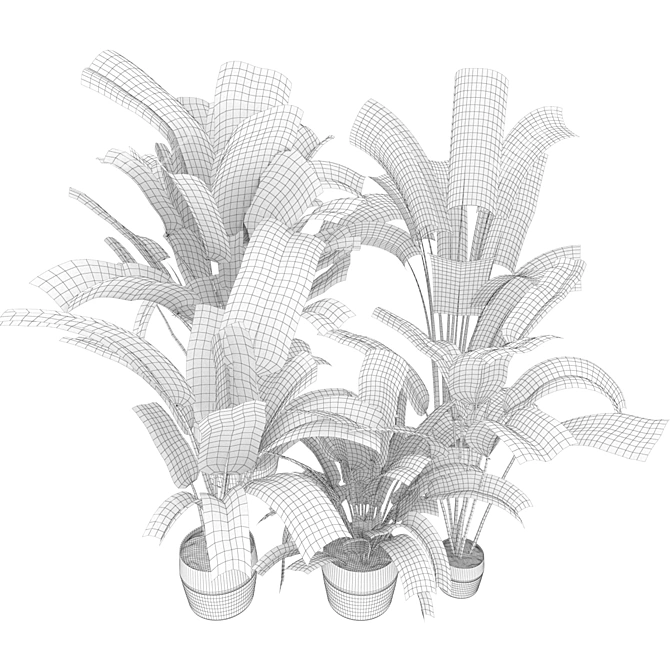 Tropical Bliss: Indoor Banana Leaf 3D model image 7