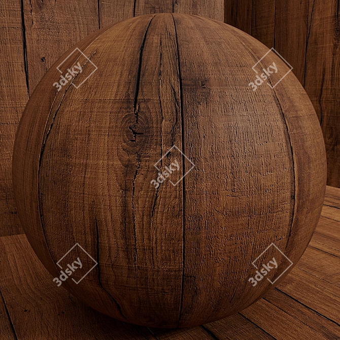 Seamless Oak Wood Set 123 3D model image 3