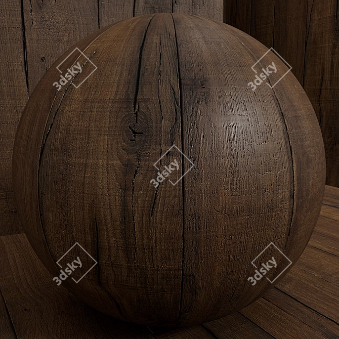 Seamless Oak Wood Set 123 3D model image 4