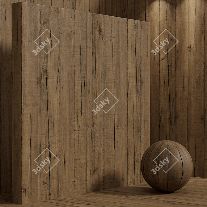 Seamless Oak Wood Set 123 3D model image 5