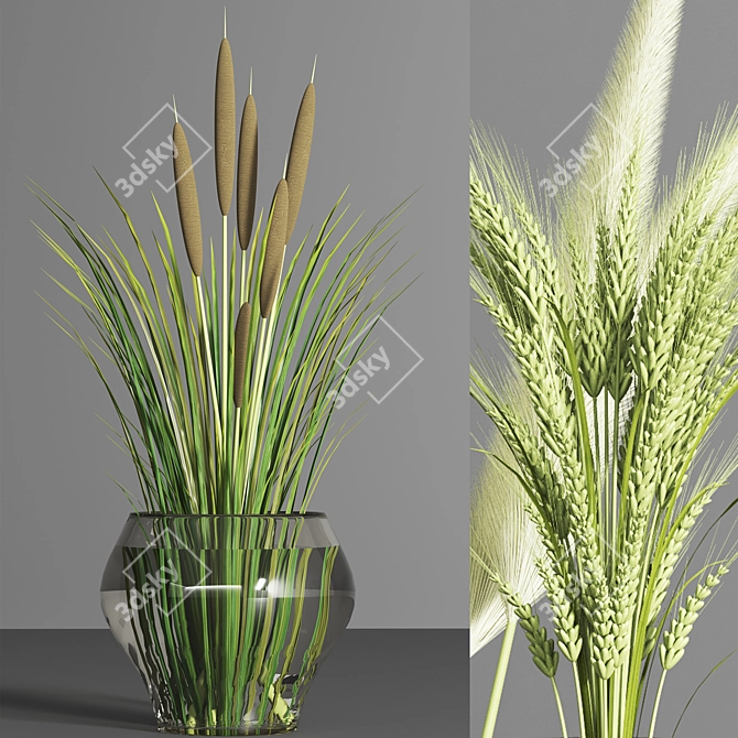 Greenery Delight Bouquet 3D model image 2